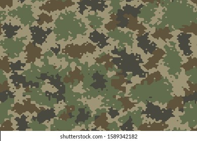 Full seamless military camouflage skin pattern vector for decor and textile. Army texture design for wear textile fabric printing and wallpaper. Design for fashion and home design.