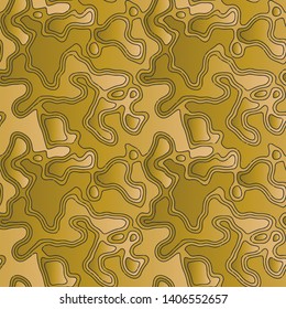 Full Seamless Modern Abstract Pattern Vector. Gold Camouflage Design Fabric Print Background illustration for textile.