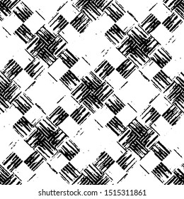 Full Seamless Modern Abstract Pattern Vector. Classic Black and White Design Fabric Print Background illustration for textile.