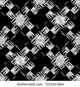 Full Seamless Modern Abstract Pattern Vector. Classic Black and White Design Fabric Print Background illustration for textile.