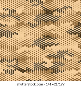 Full seamless modern dots halftone camouflage pattern for decor and textile. Colorful dotted design for textile fabric printing and wallpaper. Army model design for fashion and home design.
