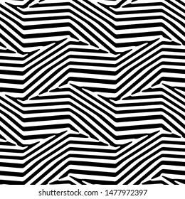 Full seamless modern geometric line pattern for decor. Black and white color design for textile fabric printing and wallpapers. Design for fashion and home design.