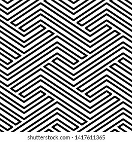 Full seamless modern geometric lines pattern for decor and textile. Black and white line design for textile fabric printing and wallpaper.Abstract multipurpose model design for fashion and home design