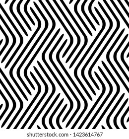 Full seamless modern geometric lines pattern for decor and textile. Black and white line design for textile fabric printing and wallpaper.Abstract multipurpose model design for fashion and home design