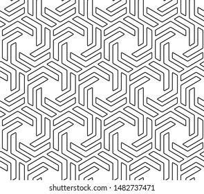 Full seamless modern geometric lines pattern for decor and textile. Black and white shape for textile fabric printing and wallpaper. Abstract multipurpose model design for fashion and home design