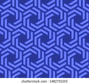 Full seamless modern geometric lines pattern for decor and textile. Blue shape for textile fabric printing and wallpaper. Abstract multipurpose model design for fashion and home design