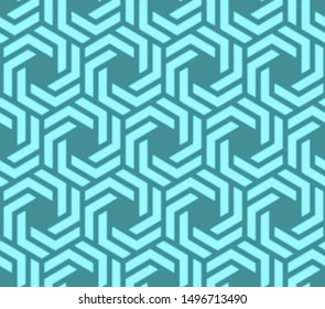 Full seamless modern geometric lines pattern for decor and textile. Turquoise shape for textile fabric printing and wallpaper. Abstract multipurpose model design for fashion and home design