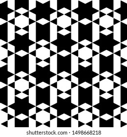 Full seamless modern geometric texture pattern for decor and textile. Black and white shape for textile fabric printing and wallpaper. Abstract multipurpose model design for fashion and home design