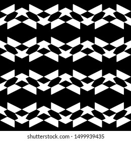 Full seamless modern geometric texture pattern for decor and textile. Black and white shape for textile fabric printing and wallpaper. Abstract multipurpose model design for fashion and home design