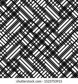Full seamless modern geometric texture pattern for decor and textile. Black and white lines for textile fabric printing and wallpaper. Abstract multipurpose model design for fashion and home design