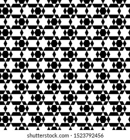 Full seamless modern geometric texture pattern for decor and textile. Black and white shape for textile fabric printing and wallpaper. Abstract multipurpose model design for fashion and home design