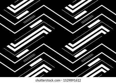 Full seamless modern geometric texture pattern for decor and textile. Black and white horizontal line for textile fabric printing. Abstract multipurpose model design for fashion and home design