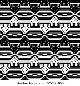 Full seamless modern geometric texture pattern for decor and textile. Black and white shape for textile fabric printing and wallpaper. Abstract multipurpose model design for fashion and home design