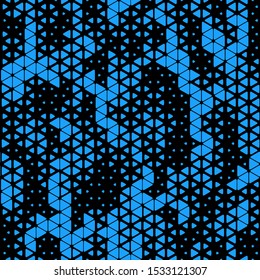 Full seamless modern geometric texture pattern for decor and textile. Black and blue shape for textile fabric printing and wallpaper. Abstract multipurpose model design for fashion and home design