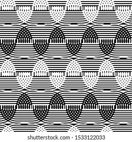 Full seamless modern geometric texture pattern for decor and textile. Black and white shape for textile fabric printing and wallpaper. Abstract multipurpose model design for fashion and home design