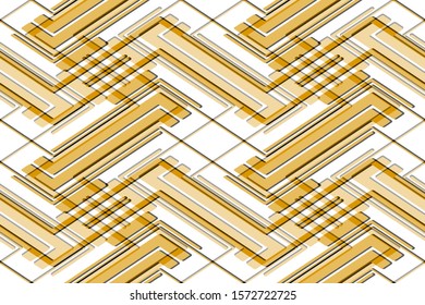 Full seamless modern geometric texture pattern for decor and textile. Gold and white shape for textile fabric printing and wallpaper. Abstract multipurpose model design for fashion and home design