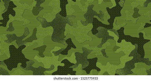 Full seamless modern halftone lines camouflage pattern for decor and textile. Camo design for textile fabric printing and wallpaper. Army model design for trend fashion.