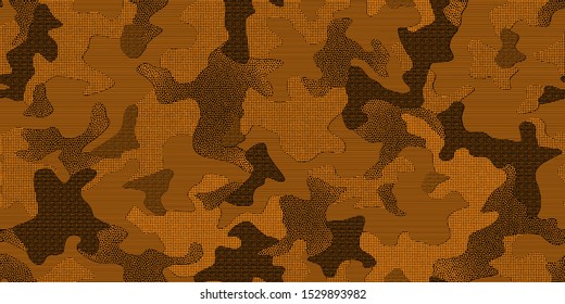Full seamless modern halftone lines camouflage pattern for decor and textile. Camo design for textile fabric printing and wallpaper. Army model design for trend fashion.