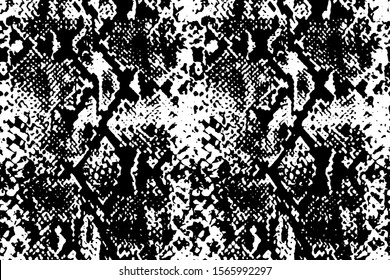 Full Seamless Onamental Snake Animal Skin Pattern Vector. Black and white snake leather design for textile fabric print. Snake leather pattern for bag, shoes, tight, dress and fabric.
