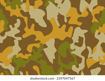 Vector de patrón de piel de textura de camuflaje naranja sin fisuras para textiles militares. Se puede usar para botas y pantalones cortos. Diseño de camo del ejército verde para la impresión de tela.