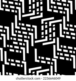 Full seamless pattern of diagonal lines and points. Black white modern stripes background. Textile fabric print. Vector illustration. Geometric design.