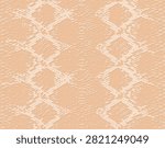Full Seamless peach beige python snake skin background. Cream reptile scales create a delicate soft leather pattern, vector fabric texture print for dresses, bags, shoes, accessories and light wallpaper.