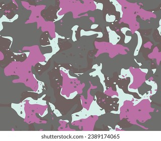 Full seamless pink camouflage print texture pattern vector for decor and textile. Army design for skin fashion fabric background.