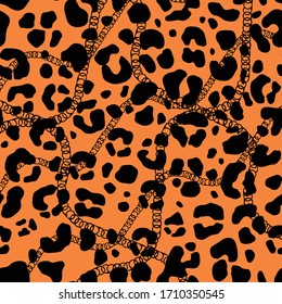 Full Seamless textile Leopard pattern design, print vector illustration background