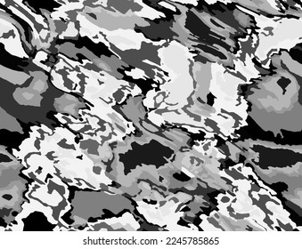 Textura de fondo de color de tintes sin costura completa. Ilustración vectorial Shibori. Resumen Diseño de patrón de repetición de cepillo de batik negro, blanco, oscuro, gris bandeja de pintura