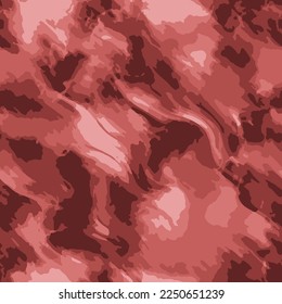 Vollständige Nahtlose Farbstoff-Hintergrundmuster-Textur. Vektorgrafik Shibori. Abstrakter Batik-Pinsel, Wiederholmuster-Design Leichte rote, bordeauxrote Farbspritzer