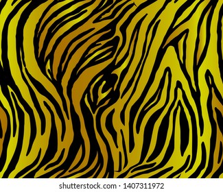 Full seamless tiger animal skin pattern. Design for tiger colored textile fabric printing. Suitable for fashion use.