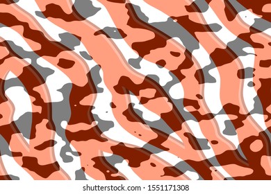 Full seamless tiger and zebra stripes animal skin pattern. Design for tiger colored textile fabric printing. Suitable for fashion use.