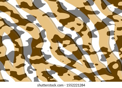 Full seamless tiger and zebra stripes animal skin pattern. Design for tiger colored textile fabric printing. Suitable for fashion use.