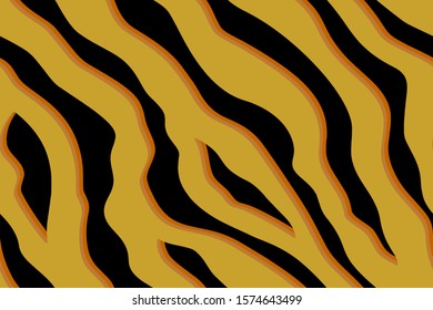 Full seamless tiger and zebra stripes animal skin pattern. Design for tiger colored for woman textile fabric printing. Suitable for fashion use.