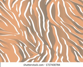Full seamless tiger and zebra stripes animal skin pattern. Design for tiger colored textile fabric printing. Suitable for fashion use.