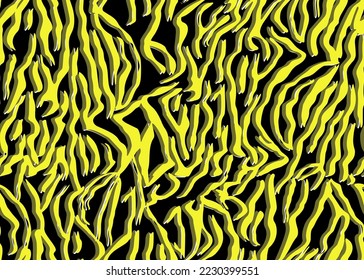 Full seamless tiger zebra stripes animal skin pattern. Texture for textile fabric print. Suitable for fashion use. Vector illustration.