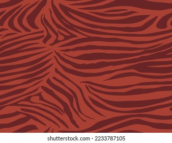 Patrón de piel animal de tigre y rayas de cebra sin costuras. Textura de color rojo burdeos para la impresión de tela textil. Adecuado para el uso de la moda.