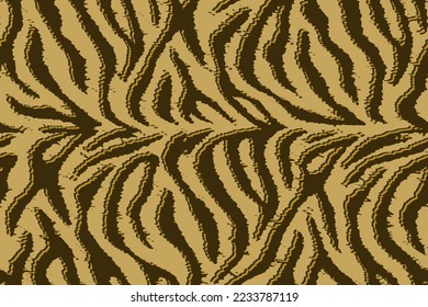 Patrón de piel animal de tigre y rayas de cebra sin costuras. Textura beige marrón para la impresión de tela textil. Adecuado para el uso de la moda.