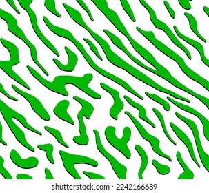 Full seamless tiger and zebra stripes animal skin pattern. Green white texture for textile fabric print. Suitable for fashion use.