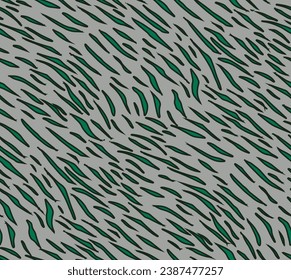 Patrón de piel animal de tigre y rayas de cebra sin costuras. Textura gris verde para la impresión de tela textil. Adecuado para el uso de la moda.