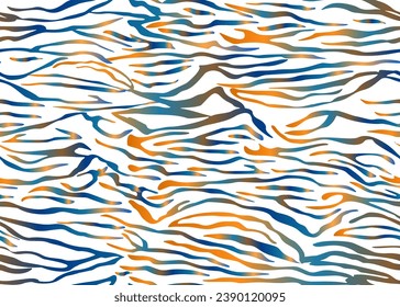 Full seamless tiger zebra stripes animal skin pattern. Design for rainbow multicolored textile fabric print. Suitable for fashion use. Vector illustration.