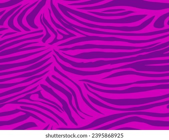 Full seamless tiger and zebra stripes animal skin pattern. Pink purple texture for textile fabric print. Suitable for fashion use.