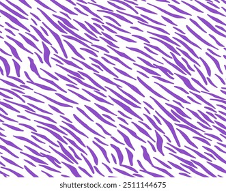 Patrón de piel de animal de rayas de tigre y cebra sin costuras. Textura blanca púrpura para la impresión de la tela textil. Conveniente para el uso de la moda.