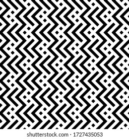 Full Seamless Vertical Zigzag Texture Fabric Print Pattern. Black and White Vector Design for Textile, Home Decoration and Structure.