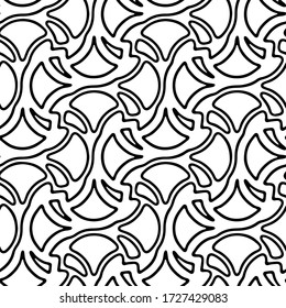 Vollständiger nahtloser Vintage Formen Muster Textur Vektor für die Dekoration. Zierschwarz-weiß-Design für den Druck von Textilien und Tapeten. Für Mode und Home Design.