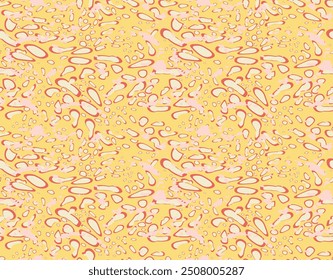 Full seamless vintage yellow pink droplet texture pattern vector for decoration. Design for textile fabric printing and wallpaper. Grunge model for fashion and home design.