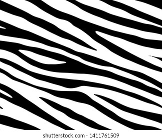 Full seamless wallpaper for zebra and tiger stripes animal skin pattern. Black and white design for textile fabric printing. Fashionable and home design fit.