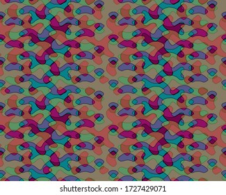 Full Seamless Women Dress Texture Pattern. Blue and Turquoise Abstract Wave Watercolor Design Background for Textile Print.