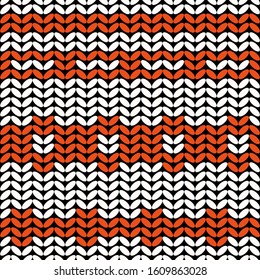 Full Seamless wool sweater pattern vector. Girls and boys wear design for fabric print. Background Textile Fashion illustration Red white eps10