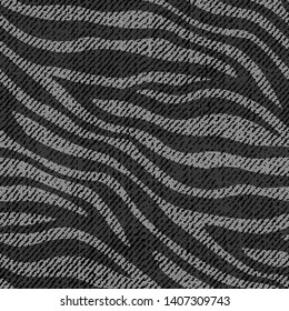 Full seamless zebra animal skin pattern. Black and white design for textile fabric printing. Suitable for fashion use.